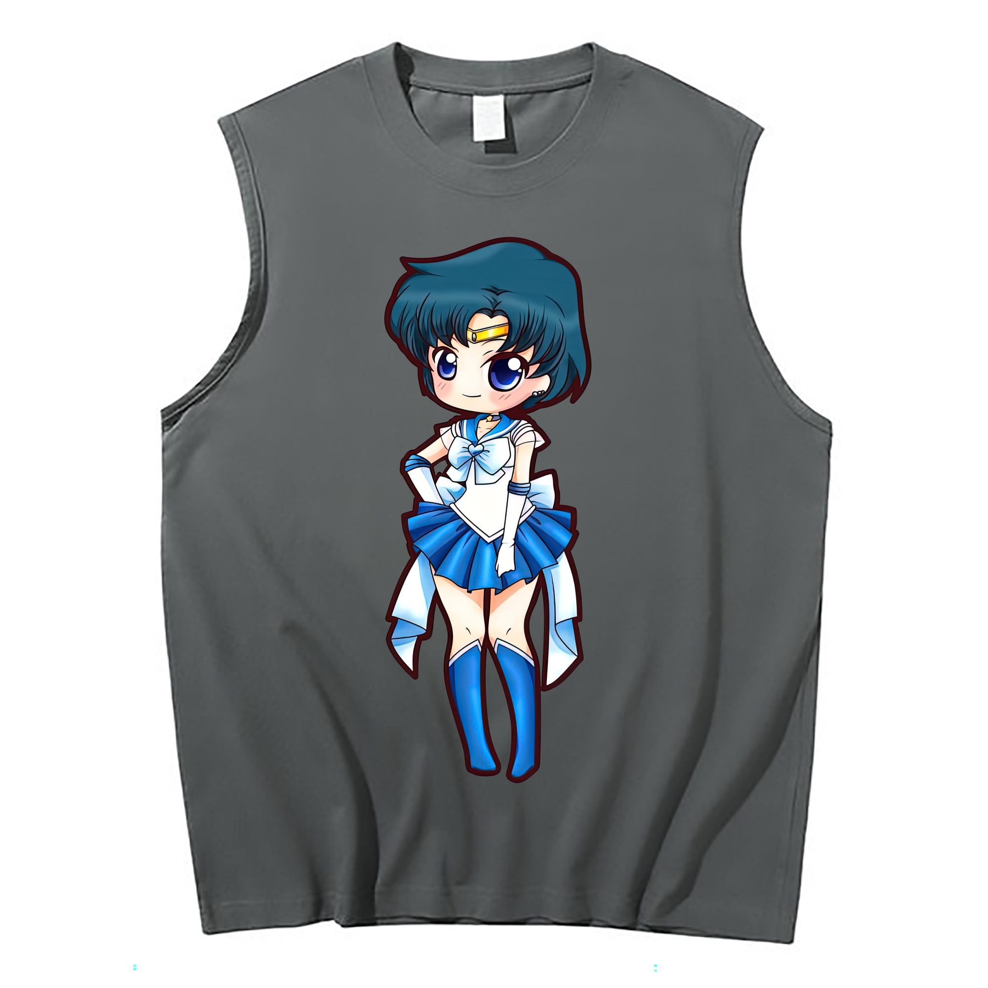 （画像用） 美少女戦士セーラームーン 水野 亜美 みずの あみ Sailor Moon Mizuno Ami コットン100％タンクトップ（フロントプリント）